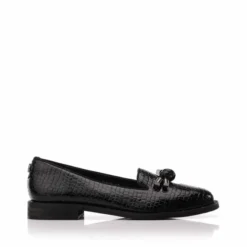 Elaina Black Patent Mocc Croc