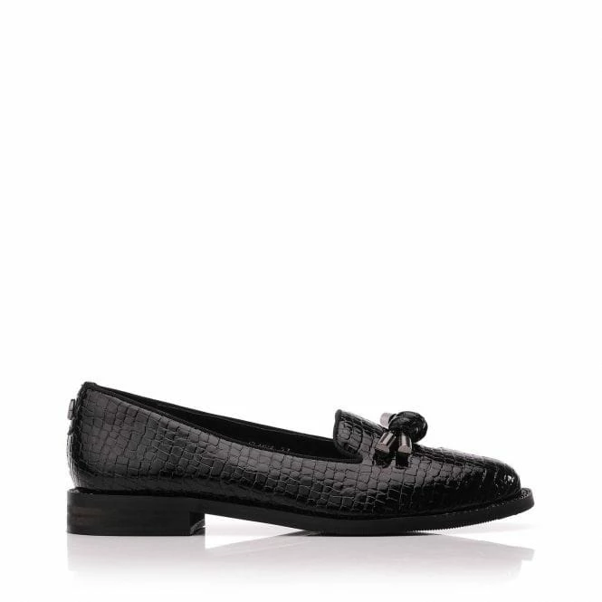 Elaina Black Patent Mocc Croc 3 Elaina Black Patent Mocc Croc
