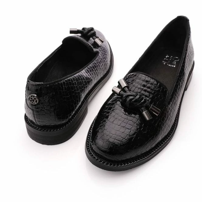 Elaina Black Patent Mocc Croc 6 Elaina Black Patent Mocc Croc - Image 4