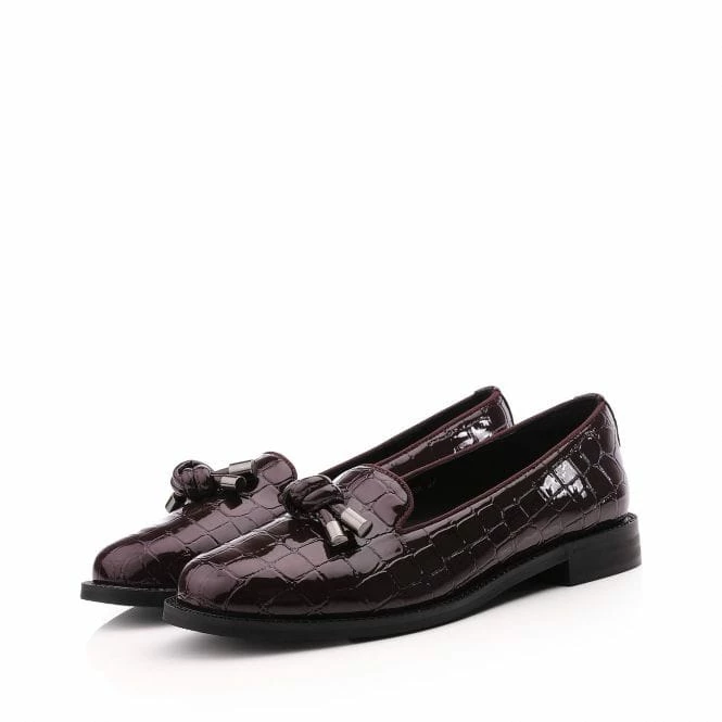 Elaina Burgundy Patent Mocc Croc 4 Elaina Burgundy Patent Mocc Croc - Image 2