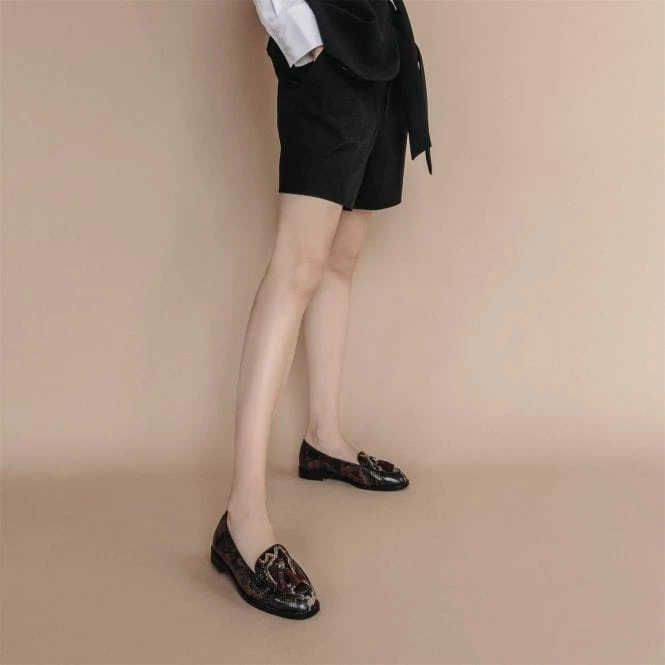 Emmarose Burgundy Snake Print Leather 5 Emmarose Burgundy Snake Print Leather - Image 3