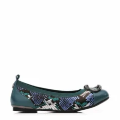 Fairy Teal Snake Print Leather