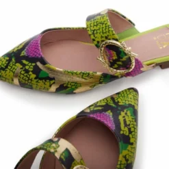 Florally Lime Green Snake Print Leather -Moda In Pelle Sales florally lime green snake print leather p12638 83105 medium