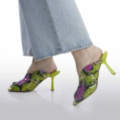 Laryssa Lime Green Snake Print Leather -Moda In Pelle Sales laryssa lime green snake print leather p12657 87297 medium